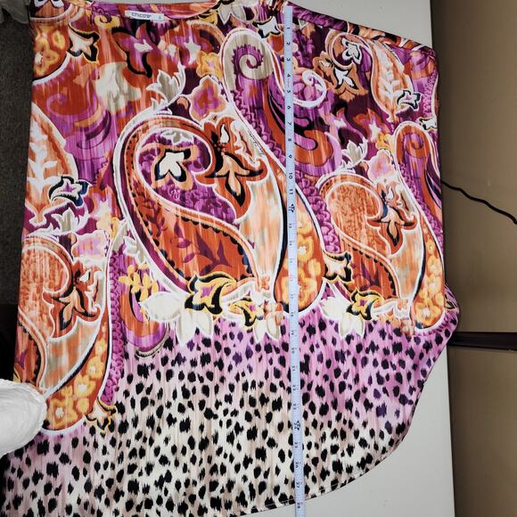 Chicos Womens Batwing Loose Boho Top Size Large XL Colorful Flowy Animal Print - Picture 8 of 9